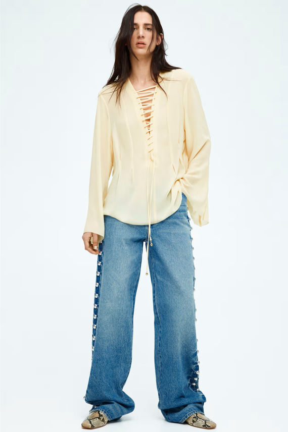 Soleil Lacing-Detail Blouse